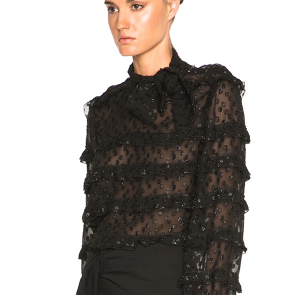 ISABEL MARANT Lurex Dot Alba Top  Size : 38 Color : Black - Picture 5 of 6